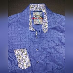 Robert Graham Blue and Purple Casual Button Down Shirt